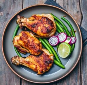 baked chicken drumstick with orange smoked paprika provencal herbs olive oil