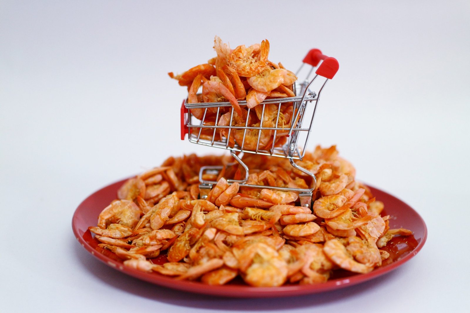 close up food table against white background