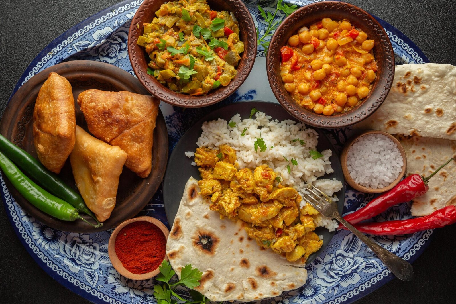 delicious indian food tray